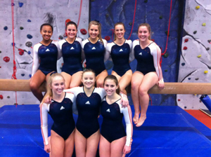 Girls gymnastics edges out Wheaton Co-op at home