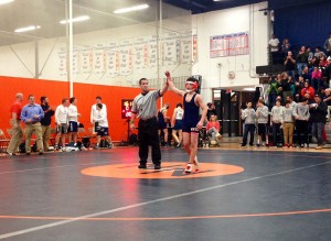 Freshman Quinn McKenna wins his match.
