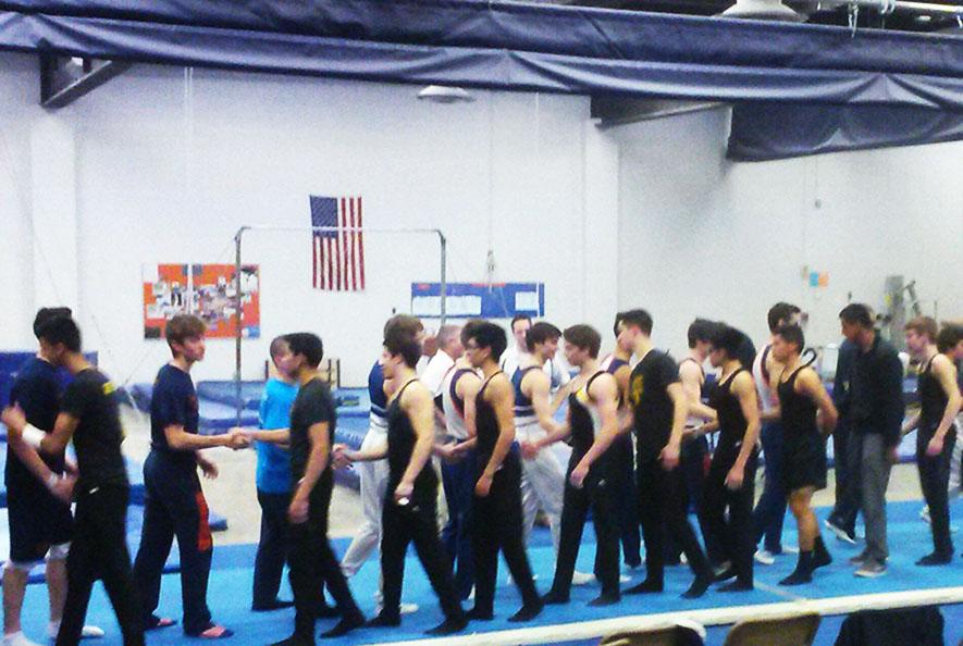 Boys gymnastics team sweeps senior night