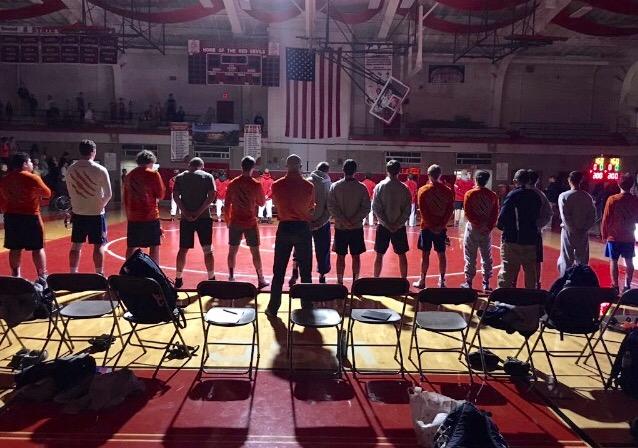 The team lines up before their first meet of the season. Photo courtesy of Stevie Schmult.