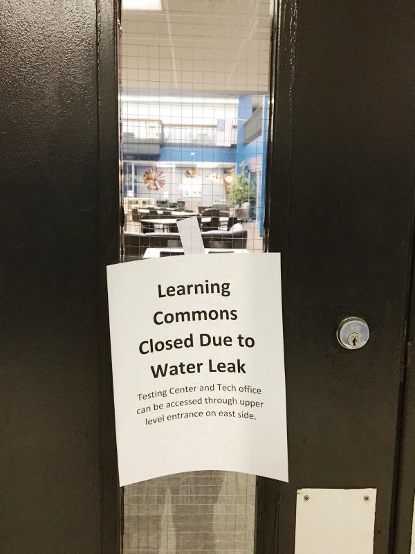Clogged pipe leads to flooding, temporary closure of Learning Commons