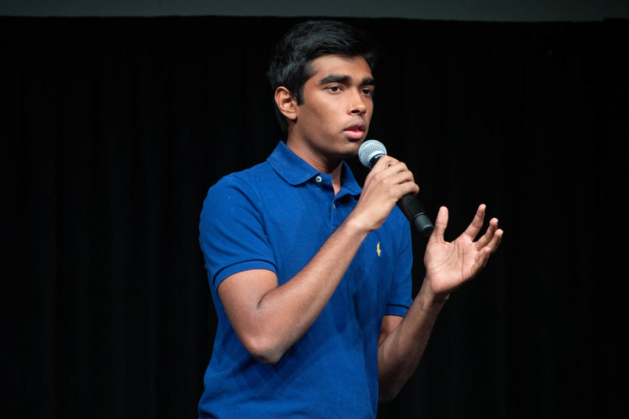 Sophomore Nikhil Sathyanathan sings “You are the Reason” by Callum Scott. 
