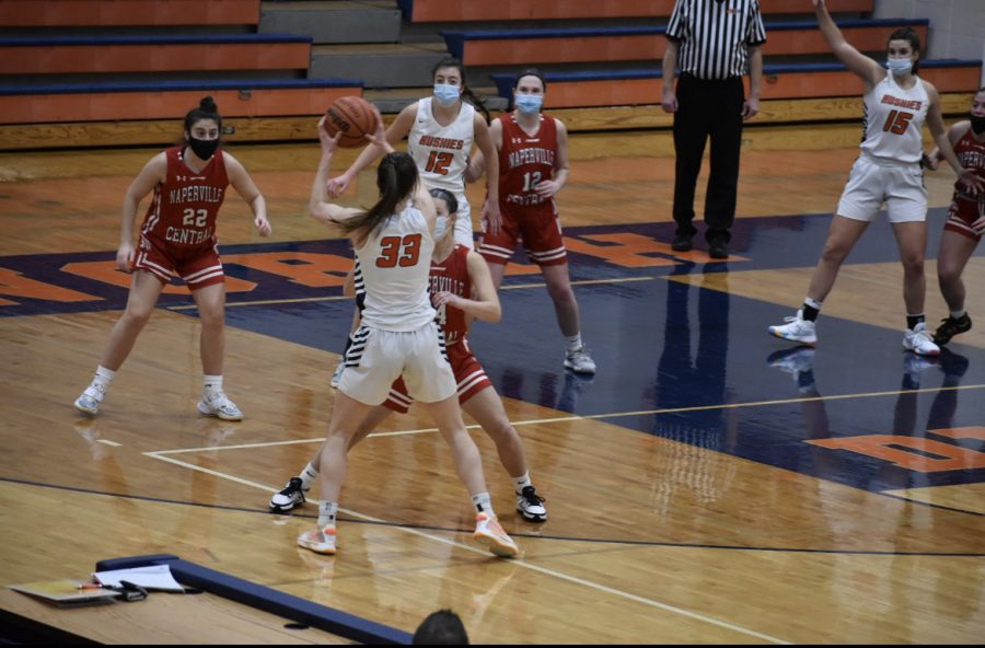 Huskie girls basketball team sweeps season series against crosstown rival Naperville Central