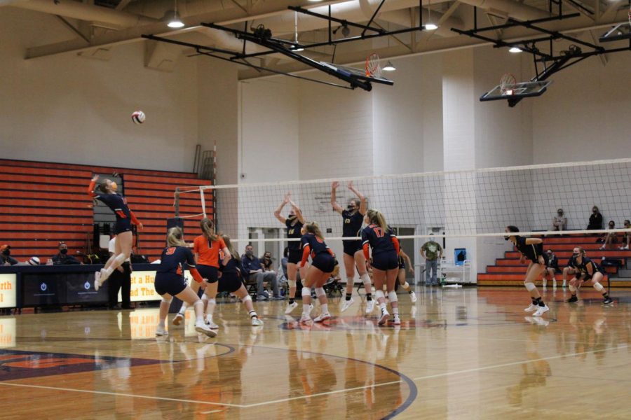 North Girls Volleyball continues undefeated season with win against Neuqua Valley