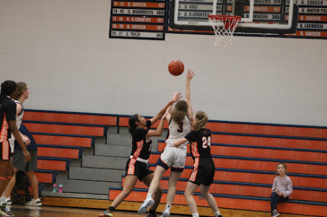 Senior Celia Wroble goes up for a layup in the first half.