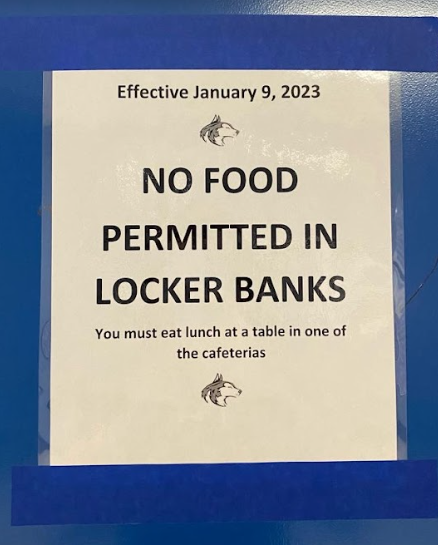 NNHS administration prohibits eating in small cafeteria locker bays