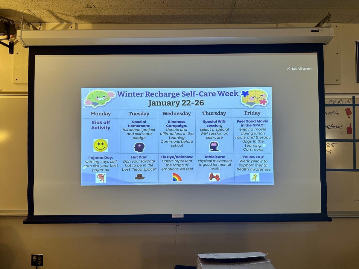 Student Government’s Winter Recharge Self-Care Week promotes mental health awareness at Naperville North