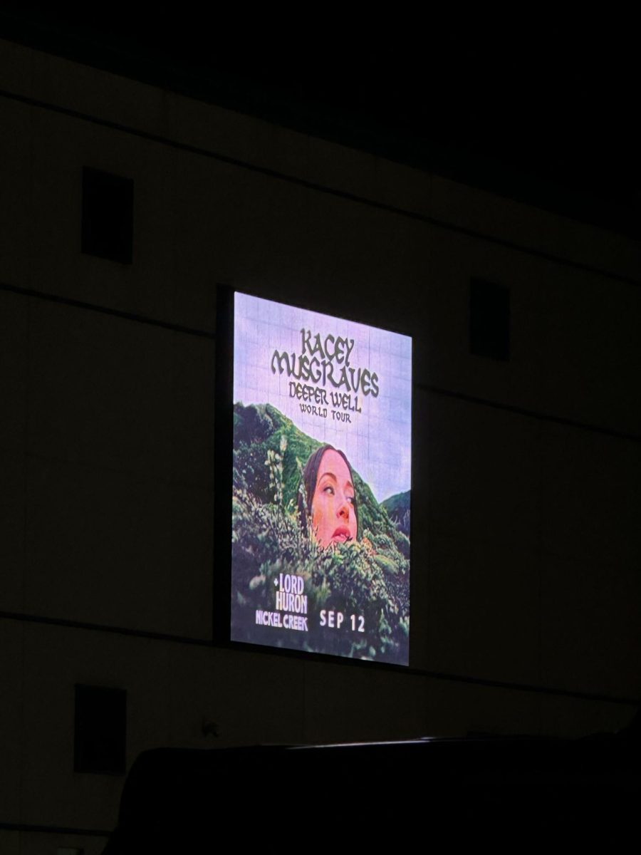 A photo of a projection from Kacey Musgraves' "Deeper Well World Tour" concert at Allstate Arena on Sept.12, 2024.