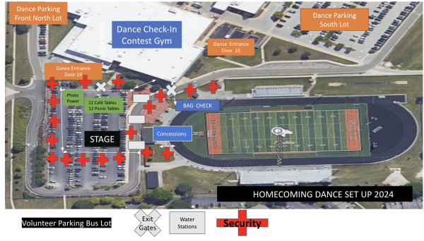 This is the outdoor layout for the 2024 Homecoming dance.