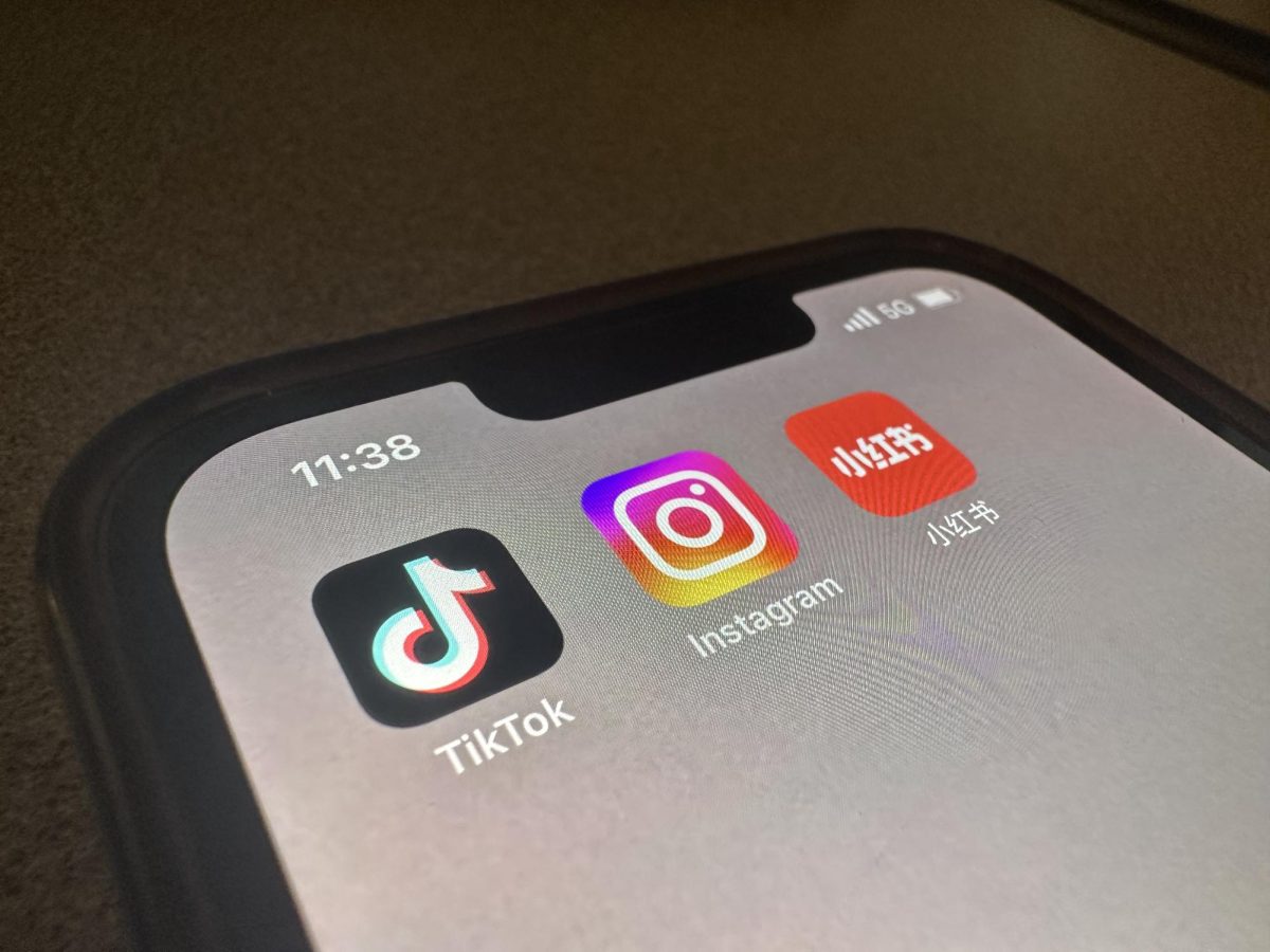 A student has both TikTok and RedNote downloaded, as well as Instagram.