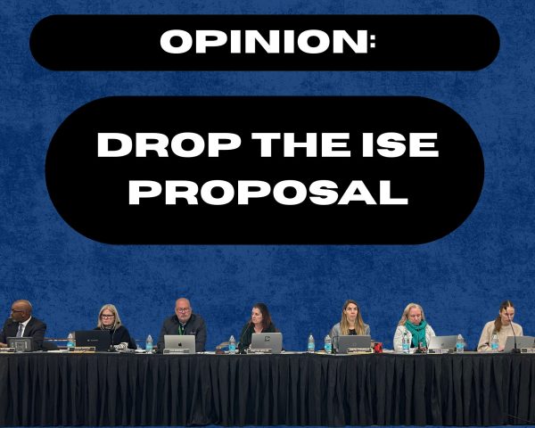 The Innovative School Experience proposal would introduce later start times and a block schedule to D203 high school students, according to the Innovative School Experience web page. Photo credits of the 203 Board of Education at the Jan. 21 BOE meeting to Jaél Sarai Badie.Graphic credits to Bridget Ogan.