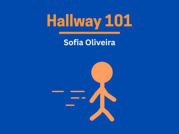 Stickperson walks through metaphorical hallways. Graphic created by Sophia Olivera. 