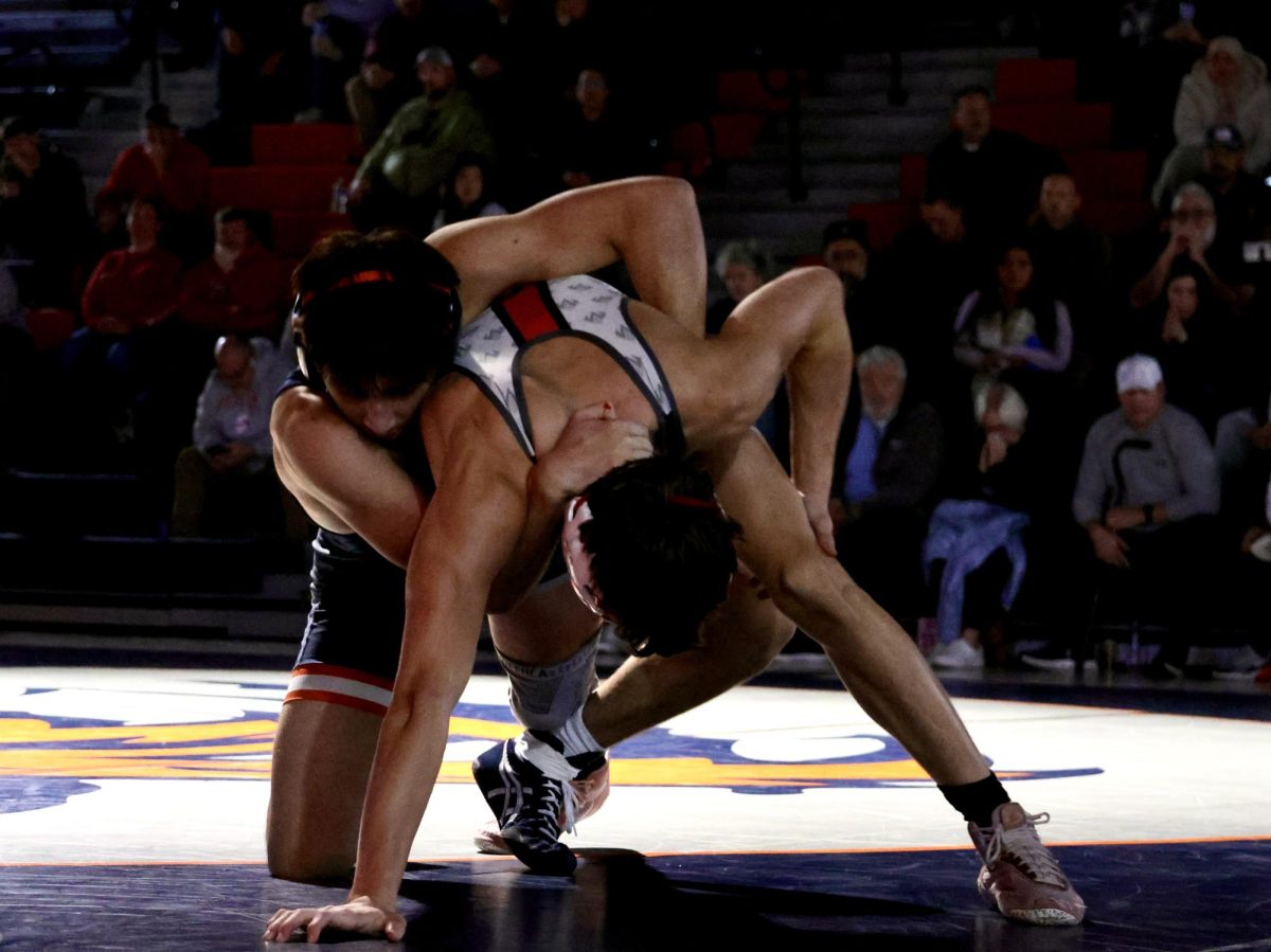 Senior Tavfik Ibragimov goes for the take down.
