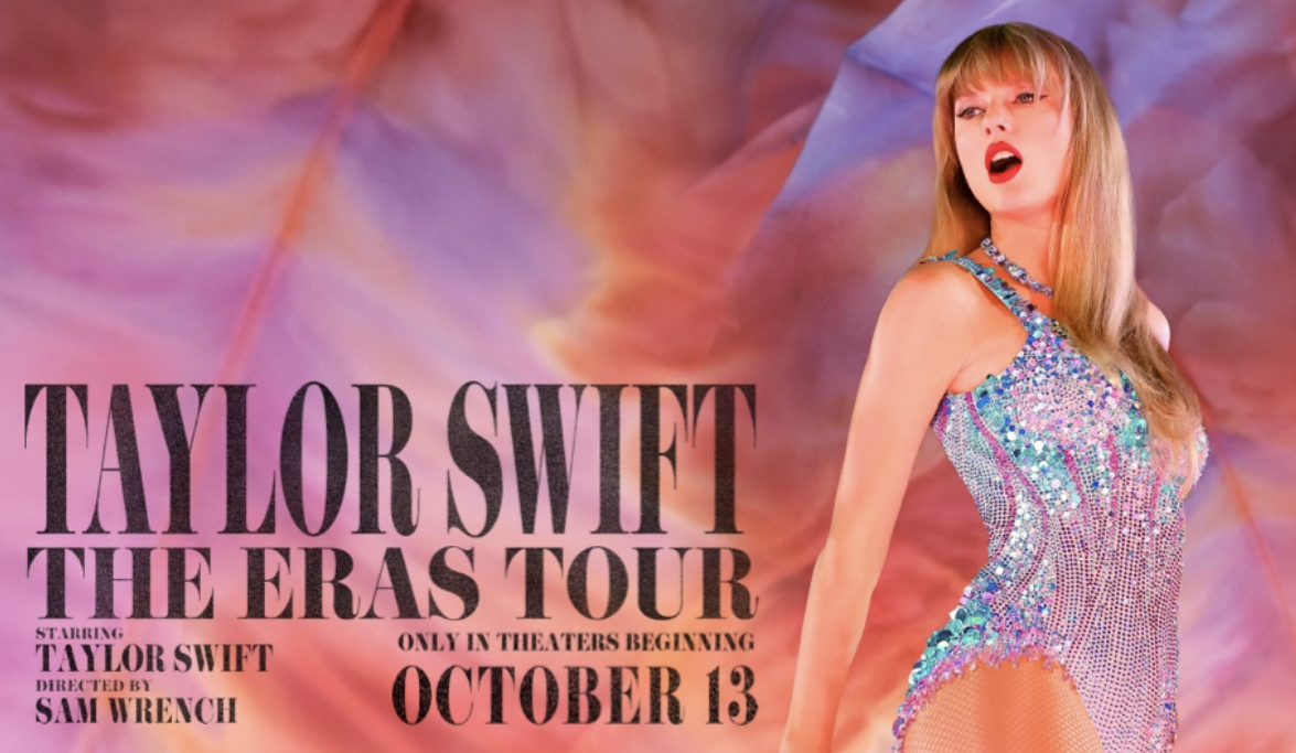 A promotional poster for Taylor Swift’s Eras Tour film. Photo courtesy of us.tstheerastourfilm.com