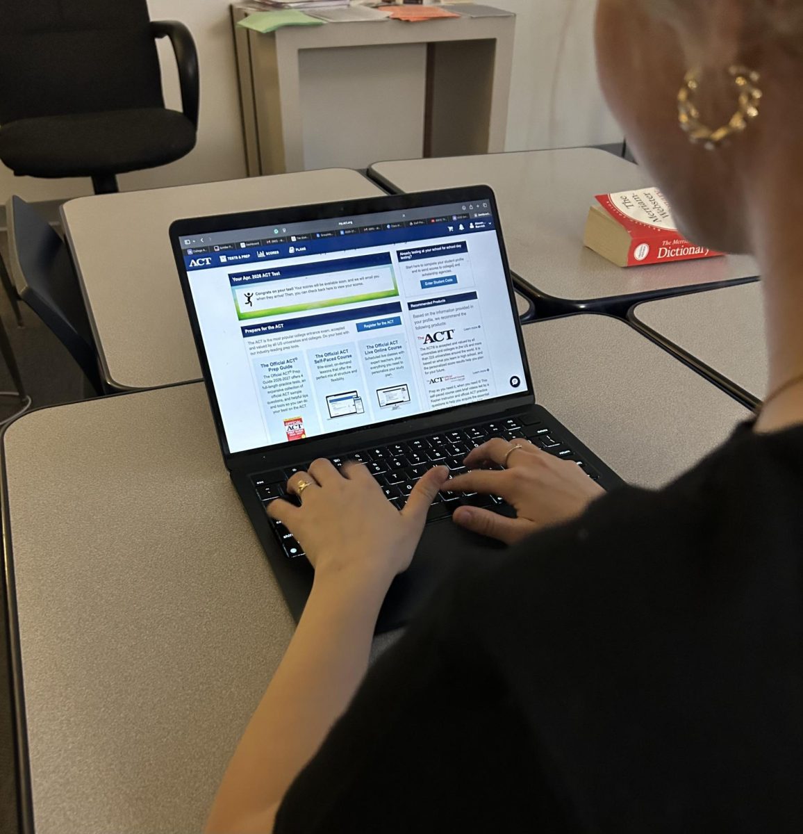 Students checks their ACT page.